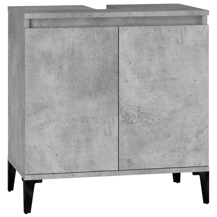Kylpyhuoneen allaskaappi betoninharmaa 58x33x60 cm tekninen puu (21264)