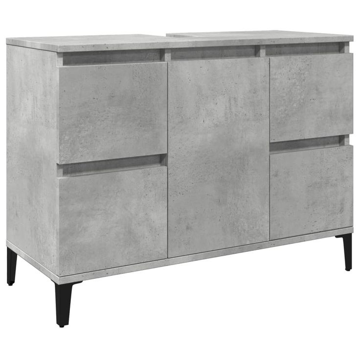 Kylpyhuoneen allaskaappi betoninharmaa 80x33x60 cm tekninen puu (57128)