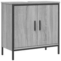 Kylpyhuoneen allaskaappi harmaa Sonoma 60x30x60 cm tekninen puu (42449)
