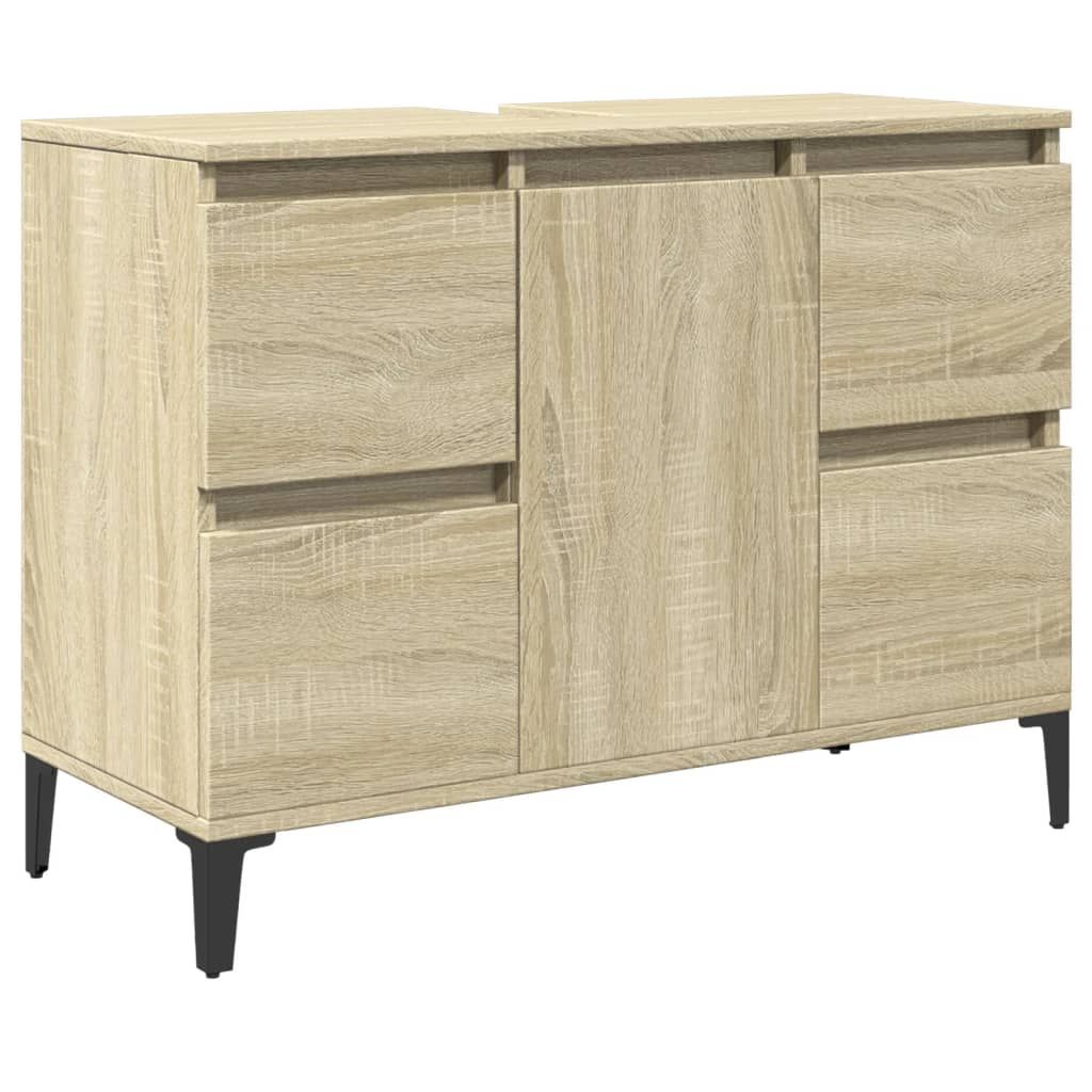 Kylpyhuoneen allaskaappi Sonoma-tammi 80x33x60 cm tekninen puu (49666)