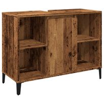 Kylpyhuoneen allaskaappi vanhaa puuta 80x33x60 cm tekninen puu (57135)