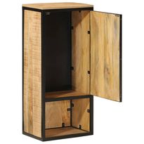 Kylpyhuoneen kaappi 40x27x90 cm täysi mangopuu ja rauta (58570)