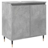 Kylpyhuoneen kaappi betoninharmaa 58x33x60 cm tekninen puu (57213)