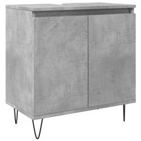 Kylpyhuoneen kaappi betoninharmaa 58x33x60 cm tekninen puu (57216)