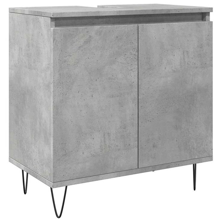 Kylpyhuoneen kaappi betoninharmaa 58x33x60 cm tekninen puu (57216)