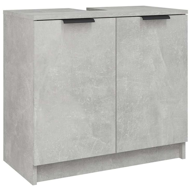 Kylpyhuoneen kaappi betoninharmaa 64,5x33,5x59 cm tekninen puu (11308)