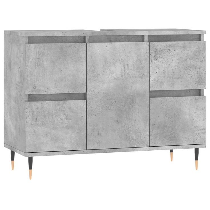 Kylpyhuoneen kaappi betoninharmaa 80x33x60 cm tekninen puu (31648)