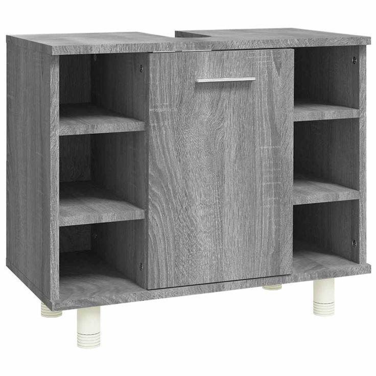 Kylpyhuoneen kaappi harmaa Sonoma 60x32x53,5 cm tekninen puu (26373)