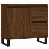 Kylpyhuoneen kaappi ruskea tammi 65x33x60 cm tekninen puu (31619)