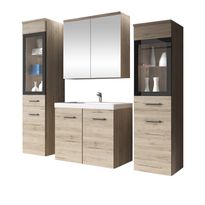 Kylpyhuoneen kalusteryhmä MADRIT II pesualtaalla, ruskea (7836), Verkkokaupan poistotuote