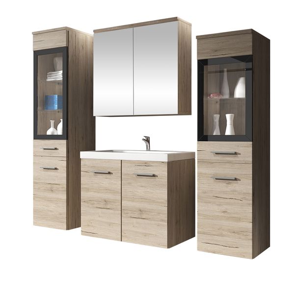 Kylpyhuoneen kalusteryhmä MADRIT II pesualtaalla, ruskea (7836)