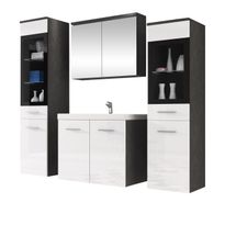 Kylpyhuoneen kalusteryhmä MADRIT II pesualtaalla, tummanharmaa/valkoinen (7874), Verkkokaupan poistotuote