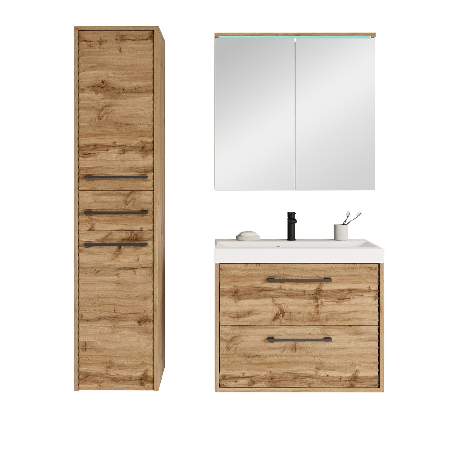 Kylpyhuoneen kalusteryhmä pesualtaalla CANADA I, beige (2982)