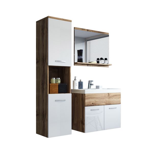 Kylpyhuoneen kalusteryhmä pesualtaalla MONTREAL, beige/valkoinen (8478)