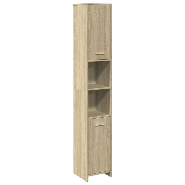 Kylpyhuoneen korkea kaappi Sonoma-tammi 30x30x183,5 cm lastulevy (49602)