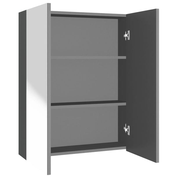 Kylpyhuoneen LED-Peilikaappi 60x15x75 cm MDF antrasiitti (31529)