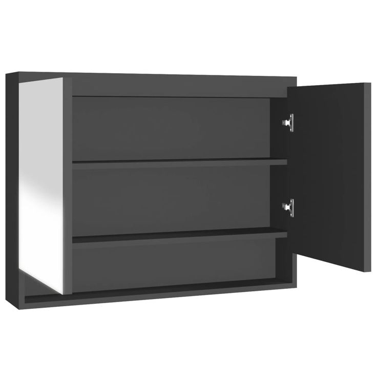 Kylpyhuoneen LED-Peilikaappi 80x15x60 cm MDF antrasiitti (31536)