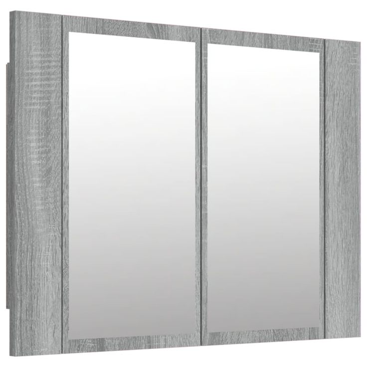 Kylpyhuoneen LED-Peilikaappi harmaa Sonoma 60x12x45 cm tekninen puu (22842)