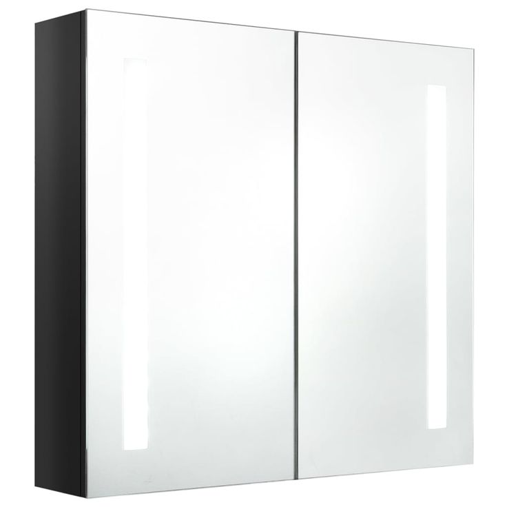 Kylpyhuoneen LED-Peilikaappi kiiltävä musta 62x14x60 cm (26519)