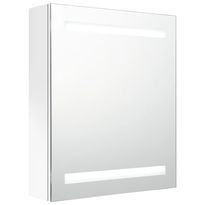 Kylpyhuoneen LED-Peilikaappi kiiltävä valkoinen 50x14x60 cm (26486)