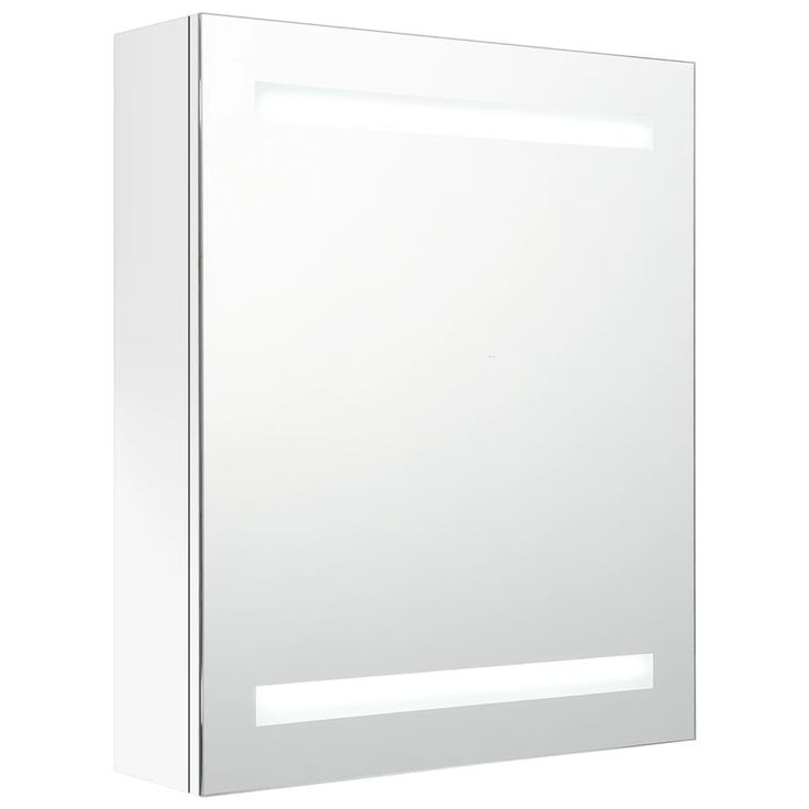 Kylpyhuoneen LED-Peilikaappi kiiltävä valkoinen 50x14x60 cm (26486)