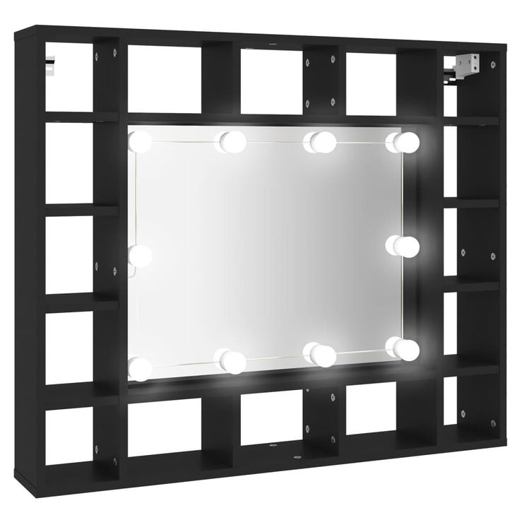 Kylpyhuoneen LED-peilikaappi musta 91x15x76,5 cm (33496)