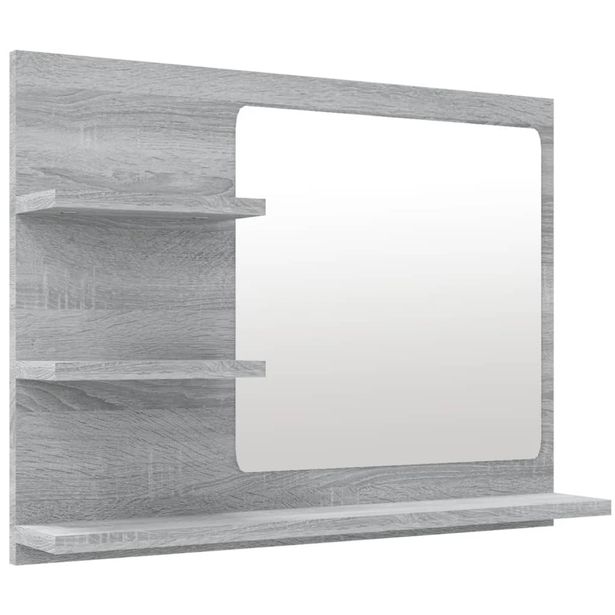 Kylpyhuoneen peili harmaa Sonoma 60x10,5x45 cm tekninen puu (15661)