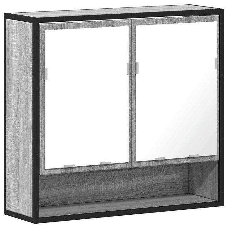 Kylpyhuoneen peilikaappi harmaa Sonoma 65x20x60 cm tekninen puu (49262)