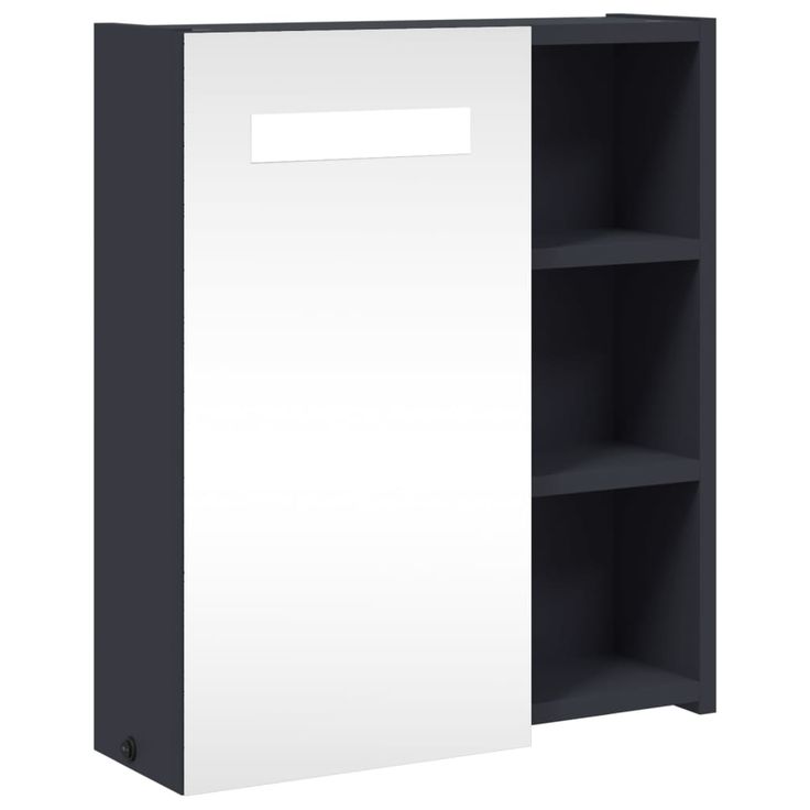 Kylpyhuoneen peilikaappi LED-valolla harmaa 45x13x52 cm (57966)