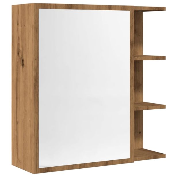 Kylpyhuoneen peilikaappi tammi 62,5x20,5x64 cm tekninen puu (56178)