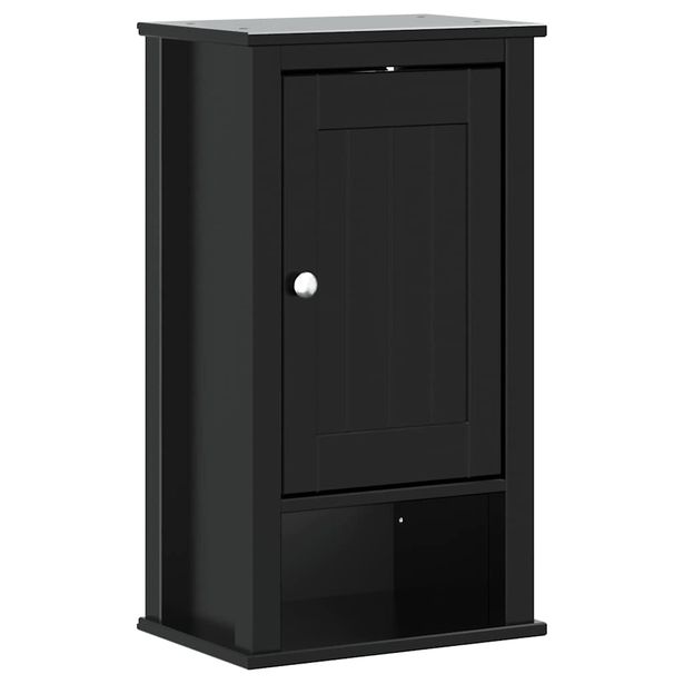 Kylpyhuoneen seinäkaappi BERG musta 40x27x71,5 cm täysi mänty (58549)