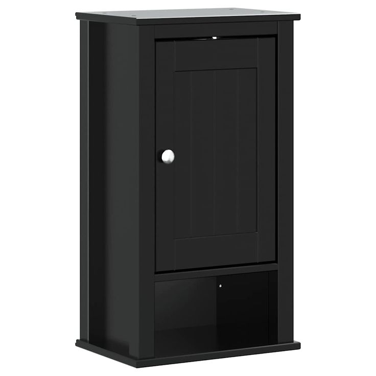 Kylpyhuoneen seinäkaappi BERG musta 40x27x71,5 cm täysi mänty (58549)