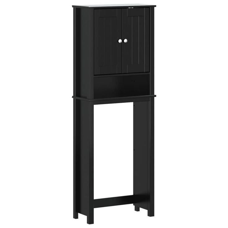 Kylpyhuoneen yläkaappi BERG musta 60x27x164,5 cm täysi mänty (58555)