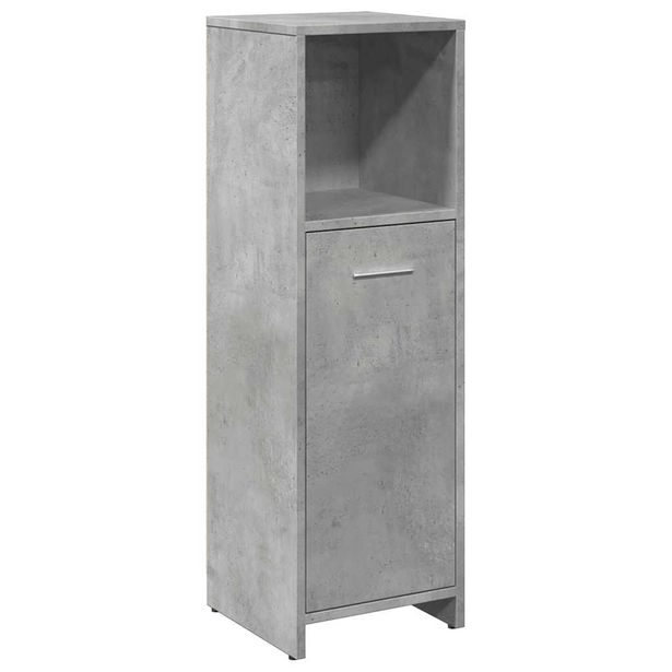 Kylpyhuonekaappi betoninharmaa 30x30x95 cm lastulevy (56032)