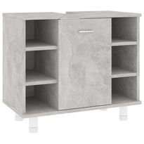 Kylpyhuonekaappi betoninharmaa 60x32x53,5 cm tekninen puu (02637)