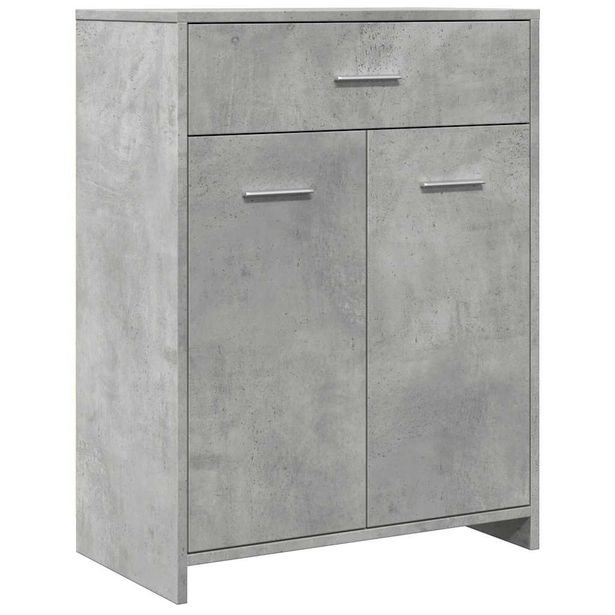 Kylpyhuonekaappi betoninharmaa 60x33x80 cm lastulevy (56286)