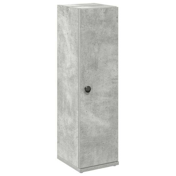 kylpyhuonekaappi rullatelineellä Betonin harmaa 20,5x22x72 cm (58518)