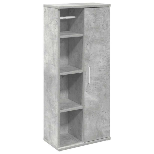 Kylpyhuonekaappi rullatelineellä Betoninharmaa 39x22x90 cm (58527)
