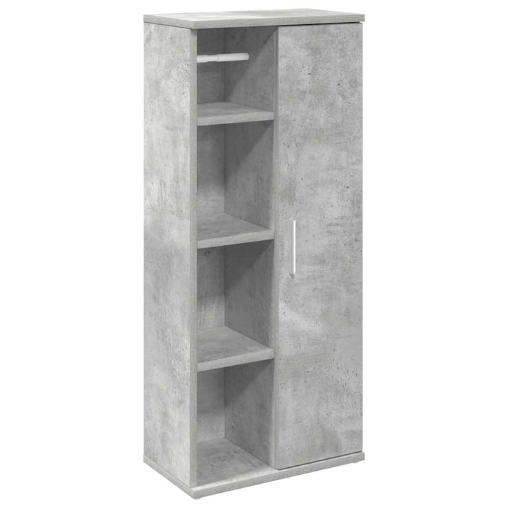 Kylpyhuonekaappi rullatelineellä Betoninharmaa 39x22x90 cm (58527)