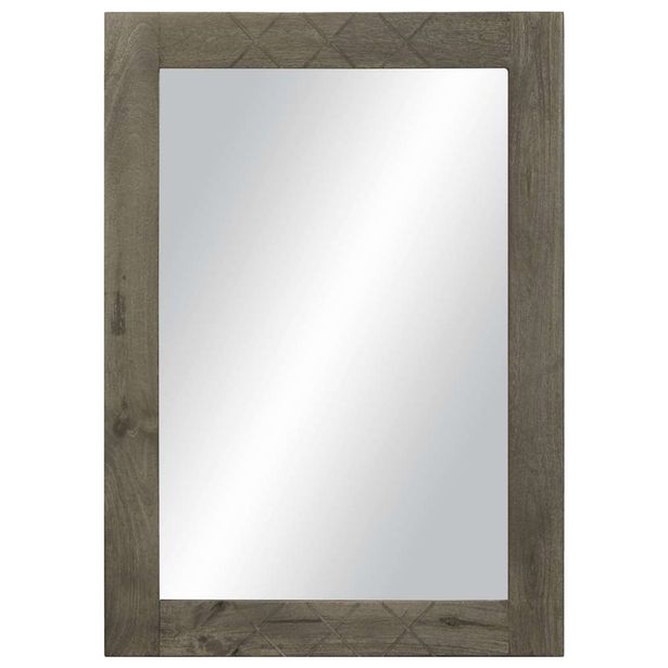 Kylpyhuonepeili harmaa 50x3x70 cm massiivipuu mango (17715)