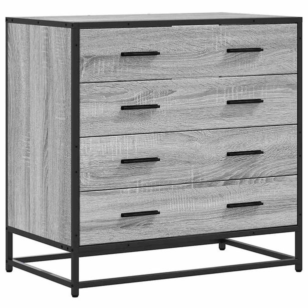 Laatikosto harmaa Sonoma 70x41x70 cm tekninen puu (49082)