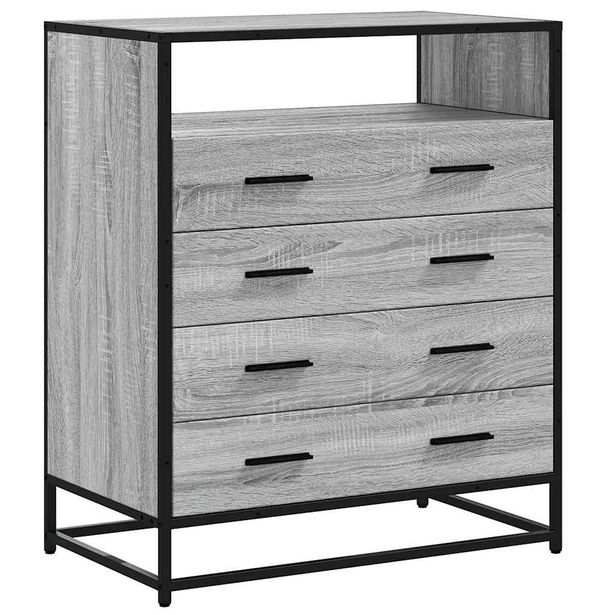 Laatikosto harmaa Sonoma 70x41x83,5 cm tekninen puu (49092)