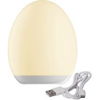 Ladattava LED-pöytävalaisin Star Trading Oval, Ø92x110mm, valkoinen