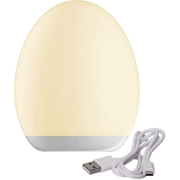 Ladattava LED-pöytävalaisin Star Trading Oval, Ø92x110mm, valkoinen