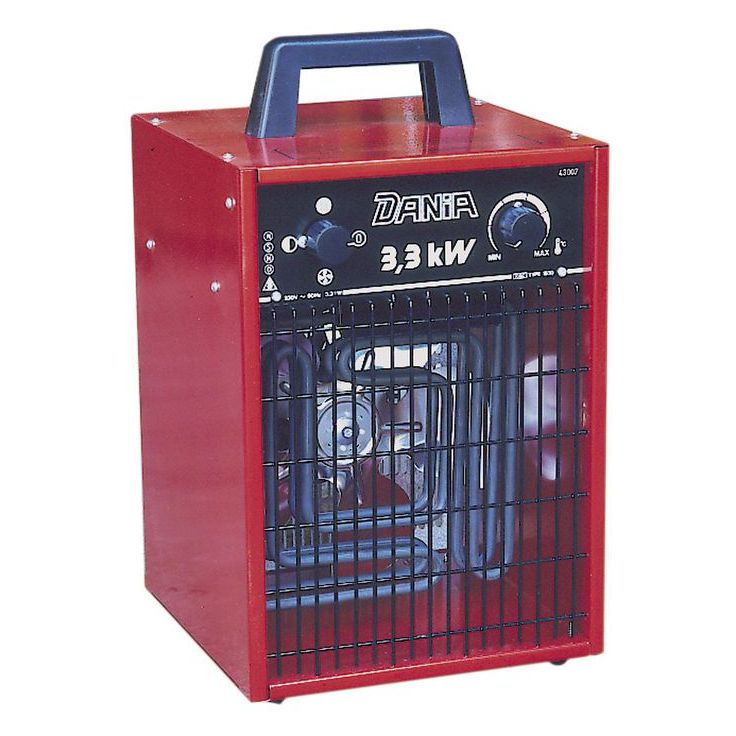 Lämpöpuhallin Dania 1530, 3.3kW, IP44, 250x420mm