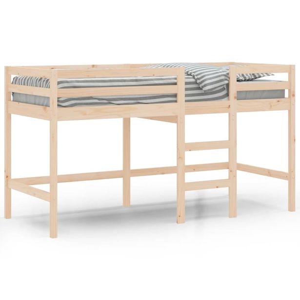 Lasten parvisänky tikkailla 90x200 cm täysi mänty (35889)