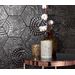 Lattialaatta History Ammonite Hex Black, 25x25cm - KYLAHEX25FOSSIBL