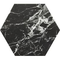 Lattialaatta Kymppi-Lattiat Marmore hex Black, 14x16cm