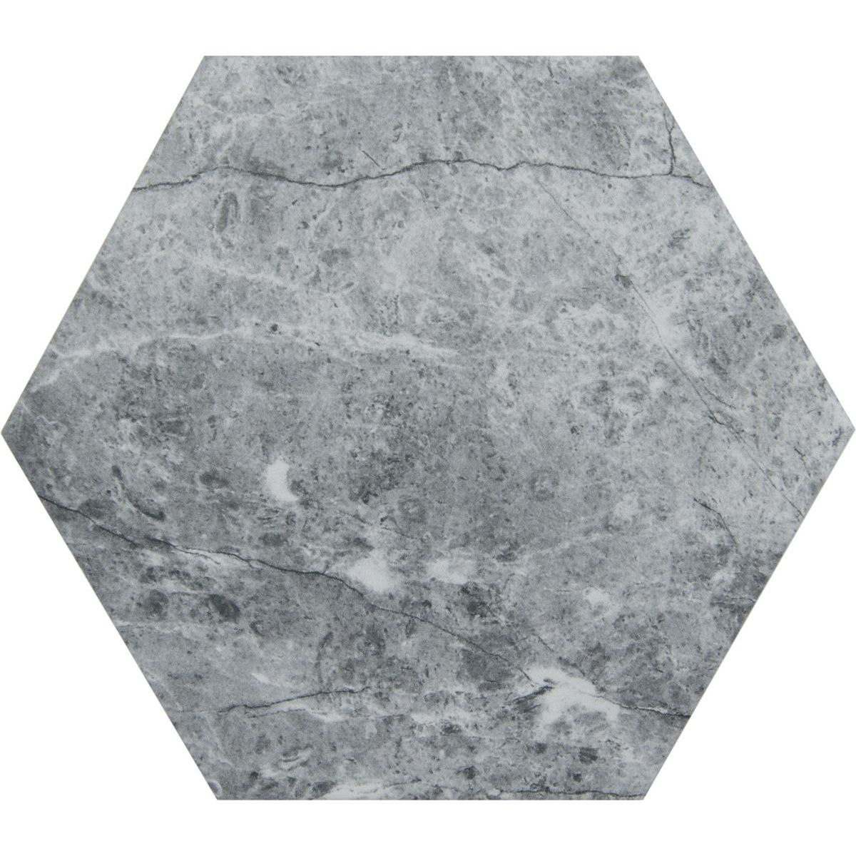 Lattialaatta Kymppi-Lattiat Marmore hex Grey, 14x16cm