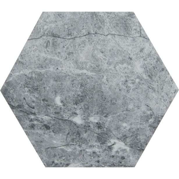 Lattialaatta Kymppi-Lattiat Marmore hex Grey 14x16cm